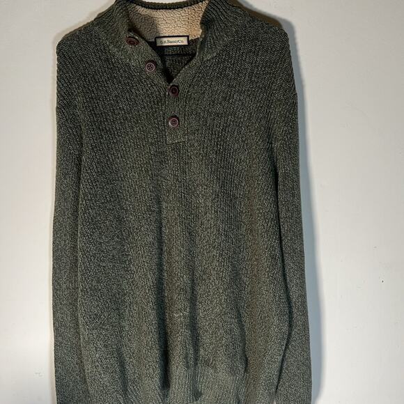 GH BASS & CO MEN'S Heavy FLEECE PULLOVER SWEATER SZ L - Picture 1 of 7